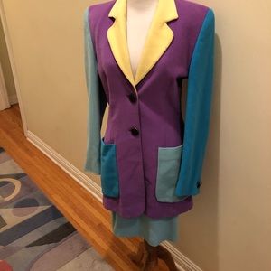 Laurel by Escada pastel wool suit size 36